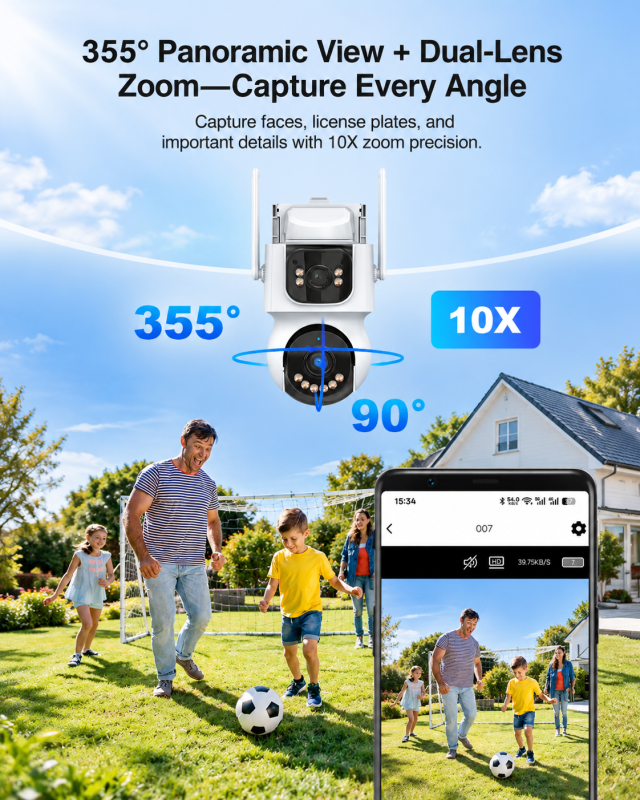 AOV Dual-Lens Wireless Solar Security Camera