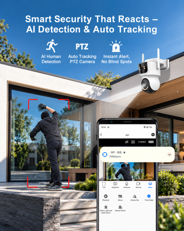 AOV Dual-Lens Wireless Solar Security Camera