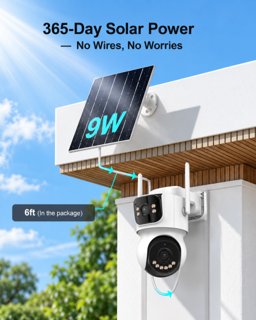AOV Dual-Lens Wireless Solar Security Camera