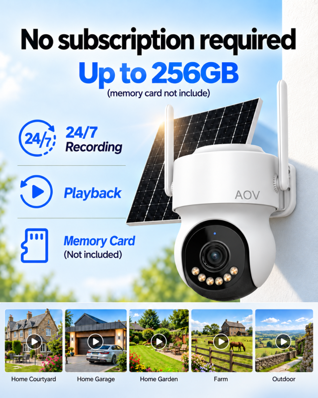 AOV 4MP Wireless Solar Security Camera