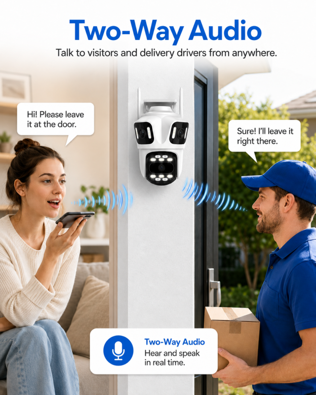 Triple Lens Outdoor Security Camera
