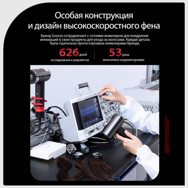 Скоростной фен для волос SOOCAS A1(Nova) ,с диффузором и концентратором, с держатель для фена, 4 режима