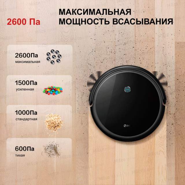 Робот пылесос 360 C50-1 с сухой и влажной уборкой дома в комплекте с щеткой и тряпкой, зарядной станцией/беспроводной домашний мойщик пола и ковров/умная бытовая техника с пультом управления