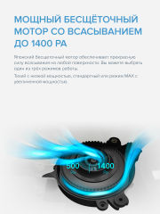 Робот пылесос Genio Profi 290 с влажной и сухой уборкой белый, беспроводной, аккумуляторный, моющий с контейнером для воды, пылесборником, hepa фильтром, турбо щеткой / 120 мин работы