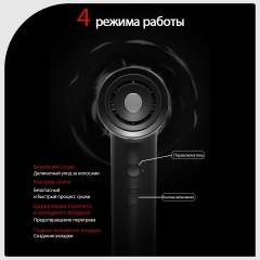 Скоростной фен для волос SOOCAS AIRFLY P1, с 2шт насадками, с держатель для фена, 4 режима работы, Зеленый