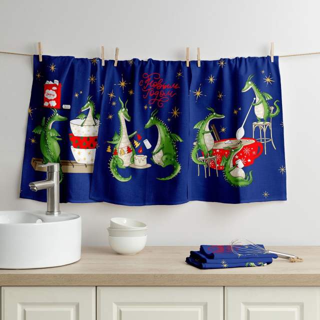 Комплект вафельных полотенец 45х60 (3 шт.) "Mia Cara" рис 30461-1 Provance