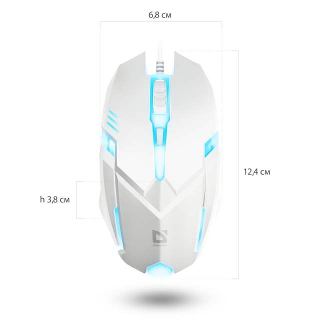 Мышь компьютерная игровая с подсветкой RGB Defender Cyber, 1600 dpi, черная