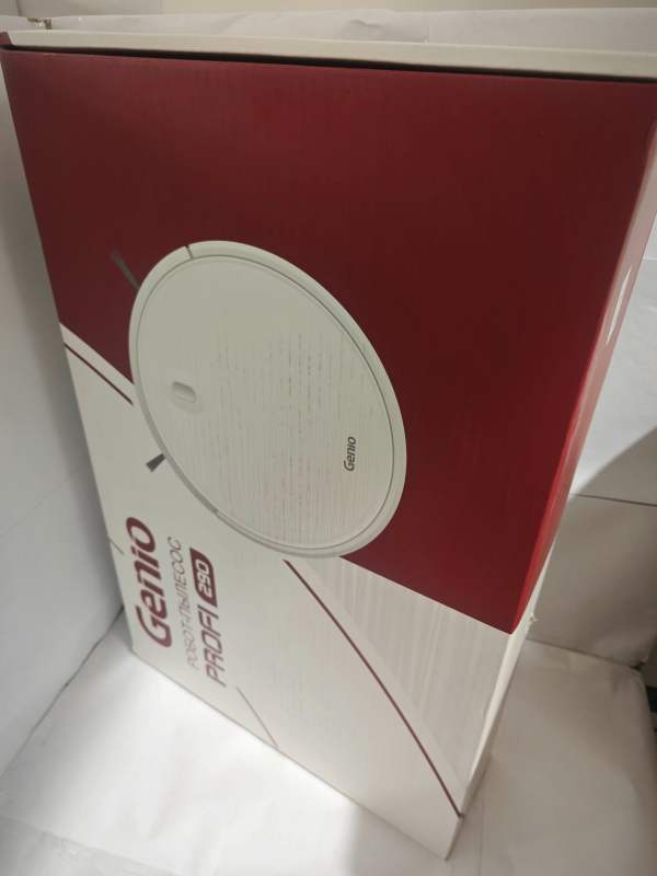 Робот пылесос Genio Profi 290 с влажной и сухой уборкой белый, беспроводной, аккумуляторный, моющий с контейнером для воды, пылесборником, hepa фильтром, турбо щеткой / 120 мин работы