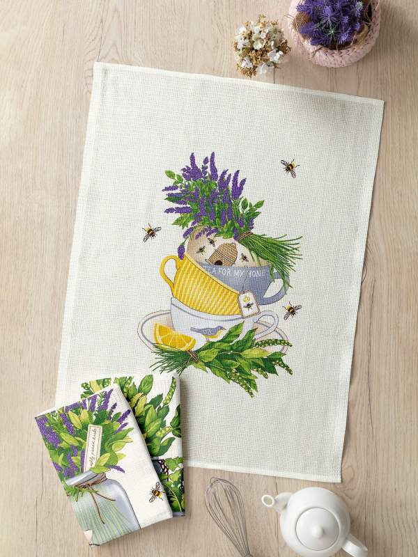 Комплект вафельных полотенец 45х60 (3 шт.) "Mia Cara" рис 30461-1 Provance