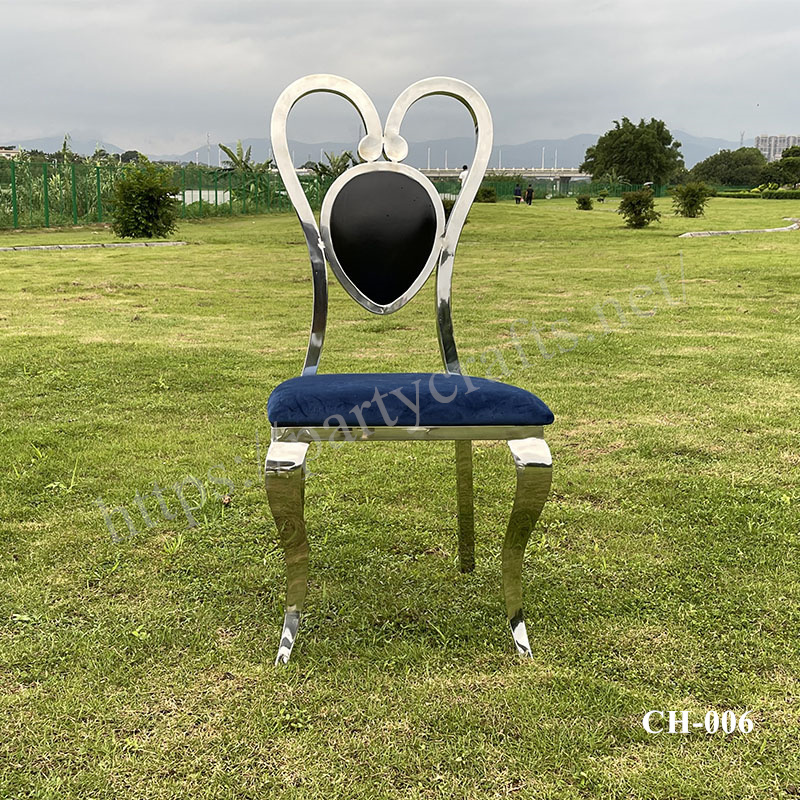 LOVE heart  shape banquet chairs cushion chair armless chair wedding chair stainless steel chair dining room chair bridal shower chair church meeting room chair home decoration events chair wedding party table decorate chairs set