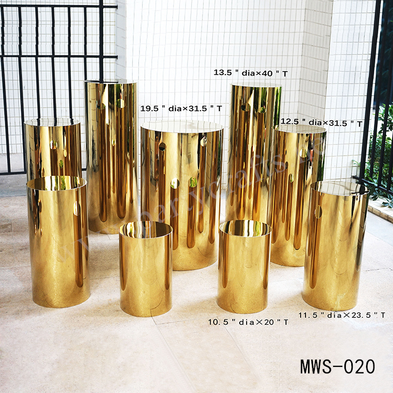 gold and silver round plinths MWS-020