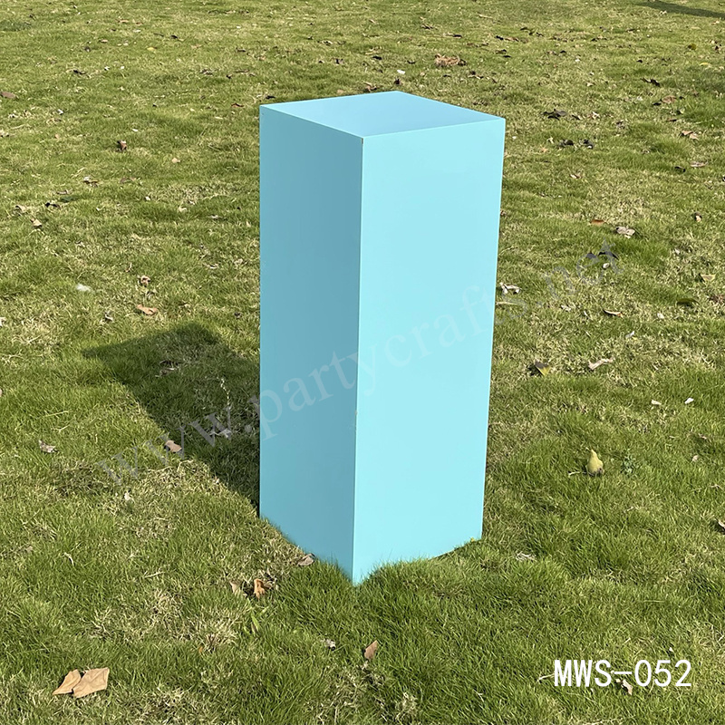 pink and blue square pedestal stand