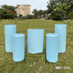bright bule plinths pedestal  aisle deocration art display stands cake table cylinder pillar flower stand wedding party event decoration home decoration