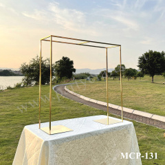 gold rectangle flower centerpiece garden layout stand decoration wedding party event table deocration home decoration dining table rectangular decoration bridal shower couple shower flower stand