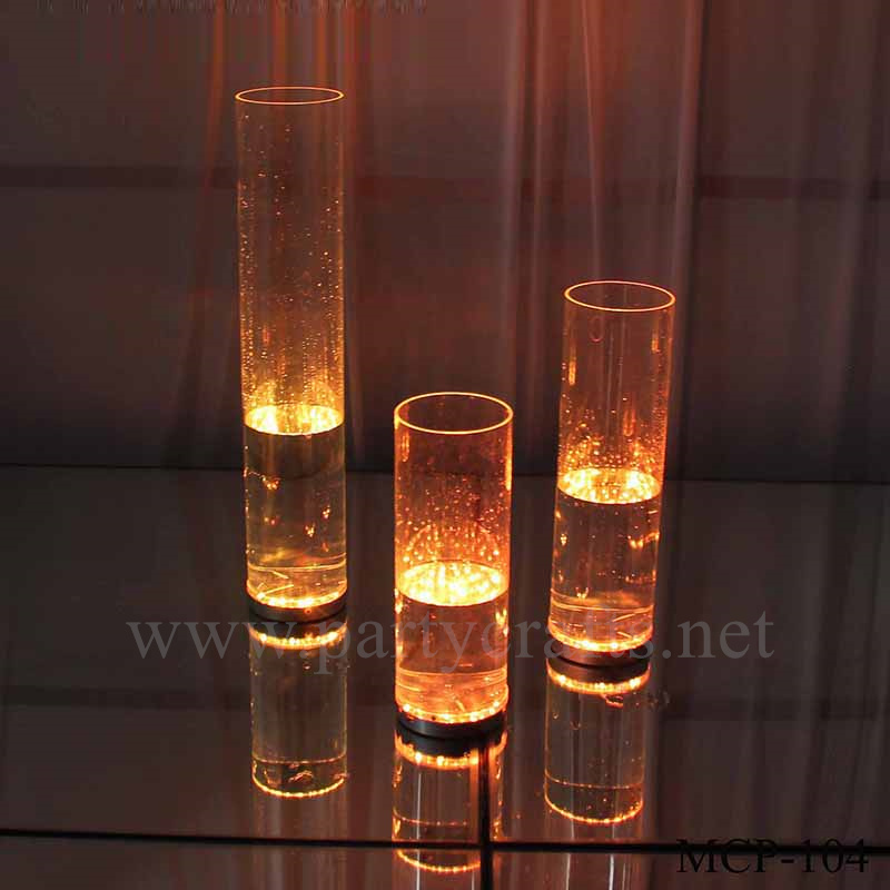 acrylic clear flower vase colorfull light  centerpiece vase wedding aisle party event hotel hall home dinning bridal shower  lobby bar decoration home decoration