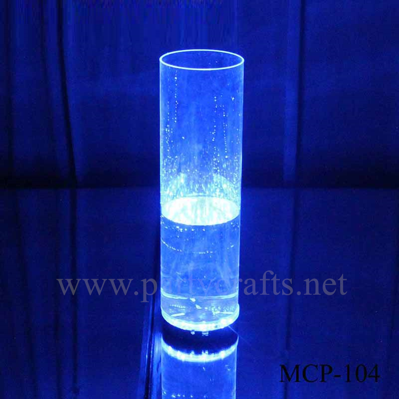 glass clear vase LED light vase wedding party event hotel hall home dinning decoration (MCP-104)