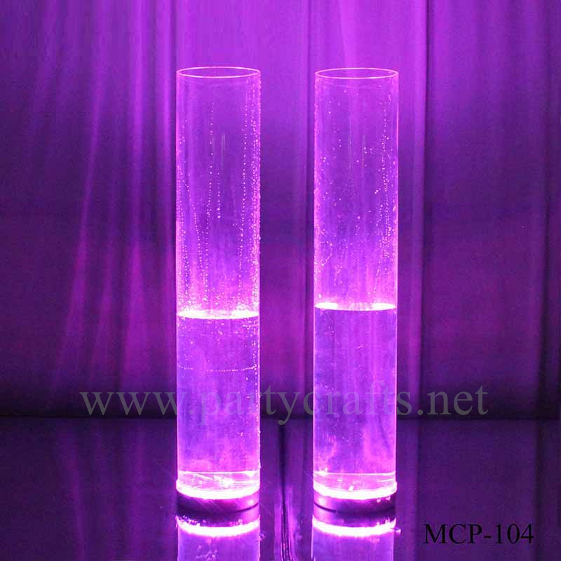 acrylic clear flower vase colorfull light  centerpiece vase wedding aisle party event hotel hall home dinning bridal shower  lobby bar decoration home decoration