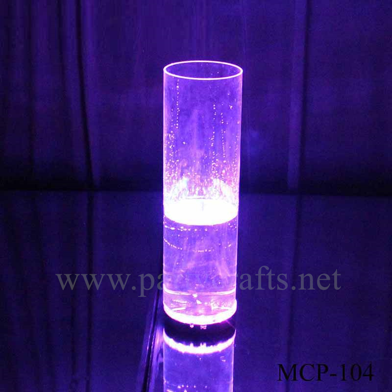 glass clear vase LED light vase wedding party event hotel hall home dinning decoration (MCP-104)