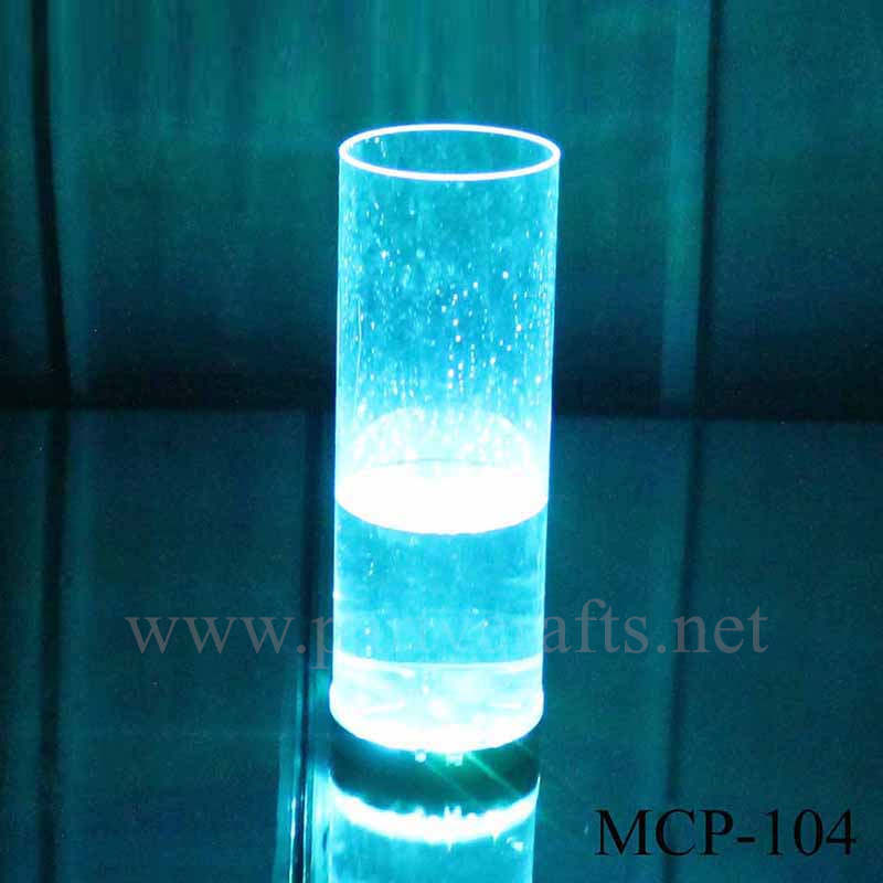 glass clear vase LED light vase wedding party event hotel hall home dinning decoration (MCP-104)