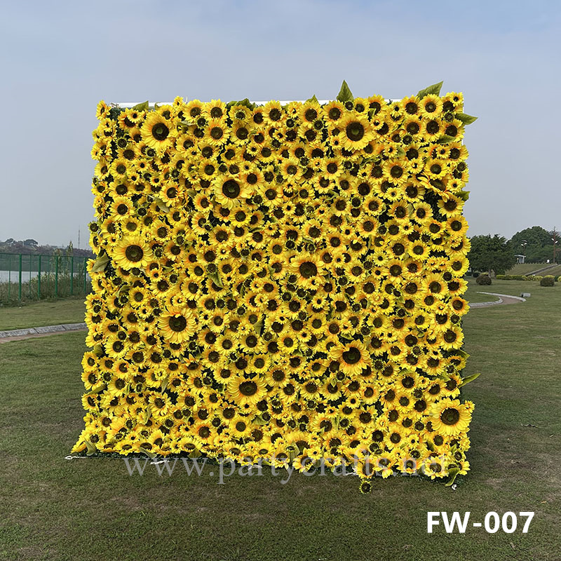 sunflower 3D flower wall romantic rose floral wall for party events planning bridal shower couples shower wedding photo backdrops decoration (FW-007)