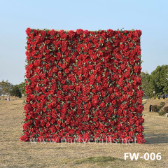  red 3D flower wall romantic rose floral wall for party events planning bridal shower couples shower wedding photo backdrops decoration garden layout