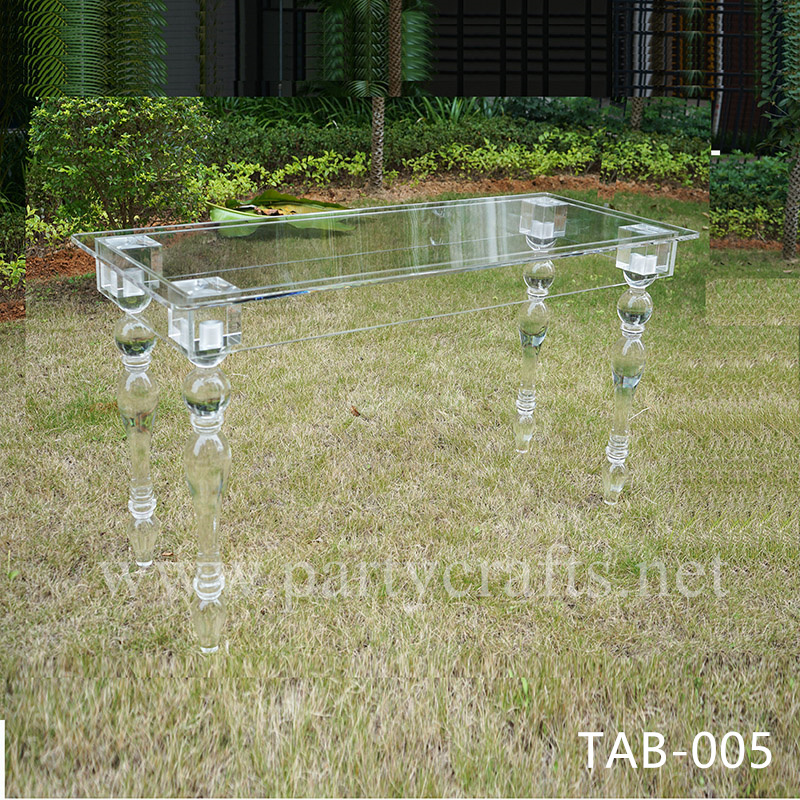 acrylic clear  dining table event table cake table pedestal table for wedding bride and groom bridal shower party events banquet table birthday cake table (TAB-005)