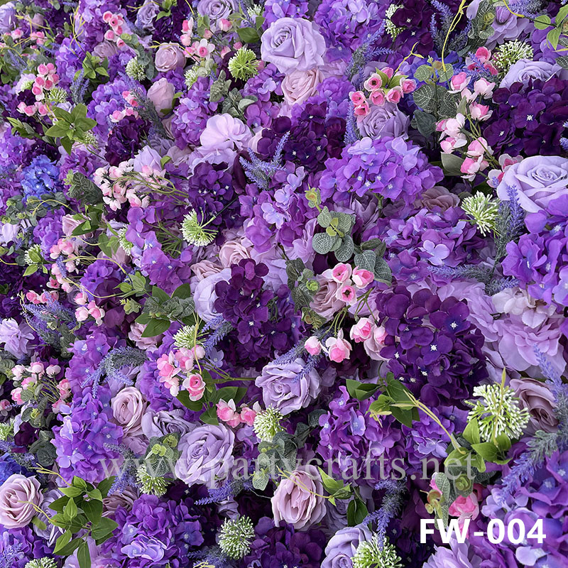 purple 3D flower wall romantic rose floral wall for party events planning bridal shower couples shower wedding photo backdrops decoration (FW-004)