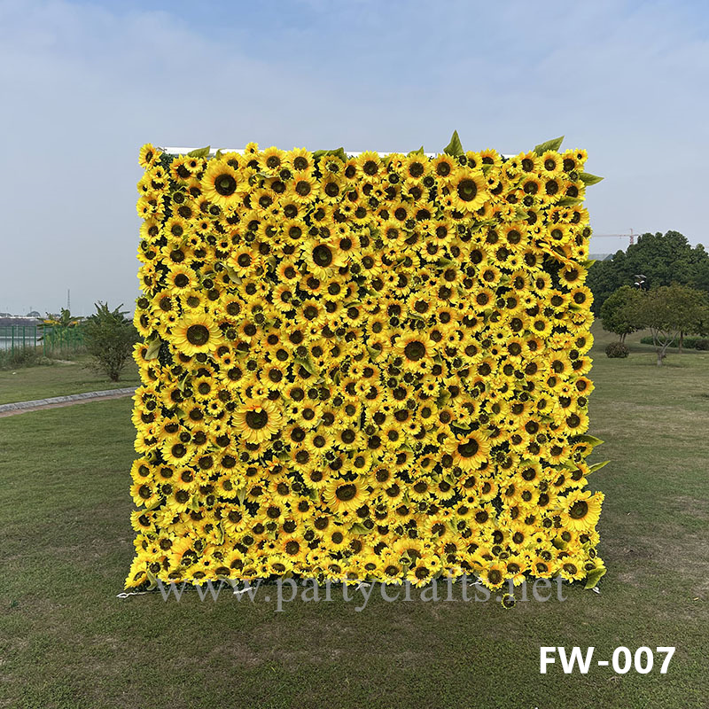 sunflower 3D flower wall romantic rose floral wall for party events planning bridal shower couples shower wedding photo backdrops decoration (FW-007)