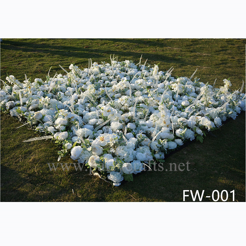 white 3D flower wall romantic rose floral wall for party events planning bridal shower couples shower wedding photo backdrops decoration (FW-001)