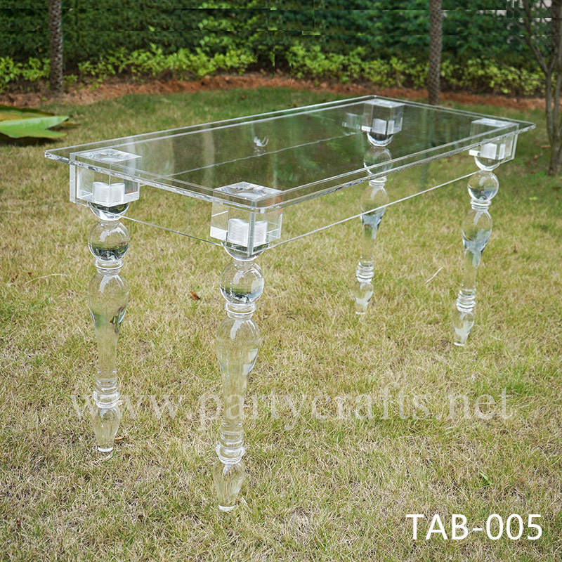 acrylic clear  dining table event table cake table pedestal table for wedding bride and groom bridal shower party events banquet table birthday cake table (TAB-005)