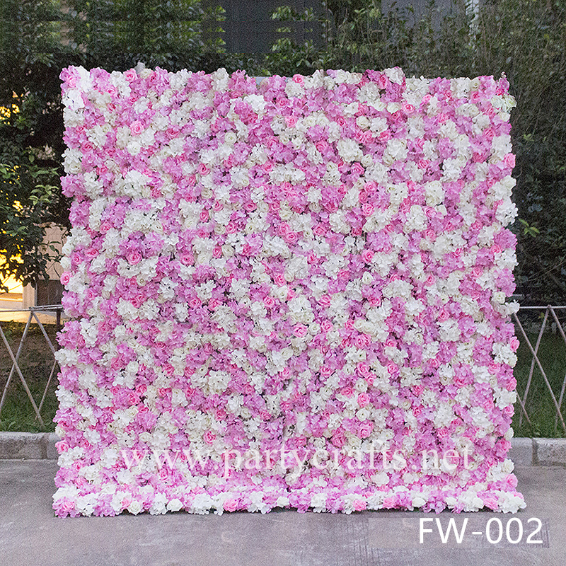 pink 3D flower wall romantic rose floral wall for party events planning bridal shower couples shower wedding photo backdrops decoration (FW-002 pink)