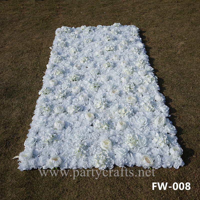 white 3D flower wall romantic rose floral wall for party events planning bridal shower couples shower wedding photo backdrops decoration (FW-008)