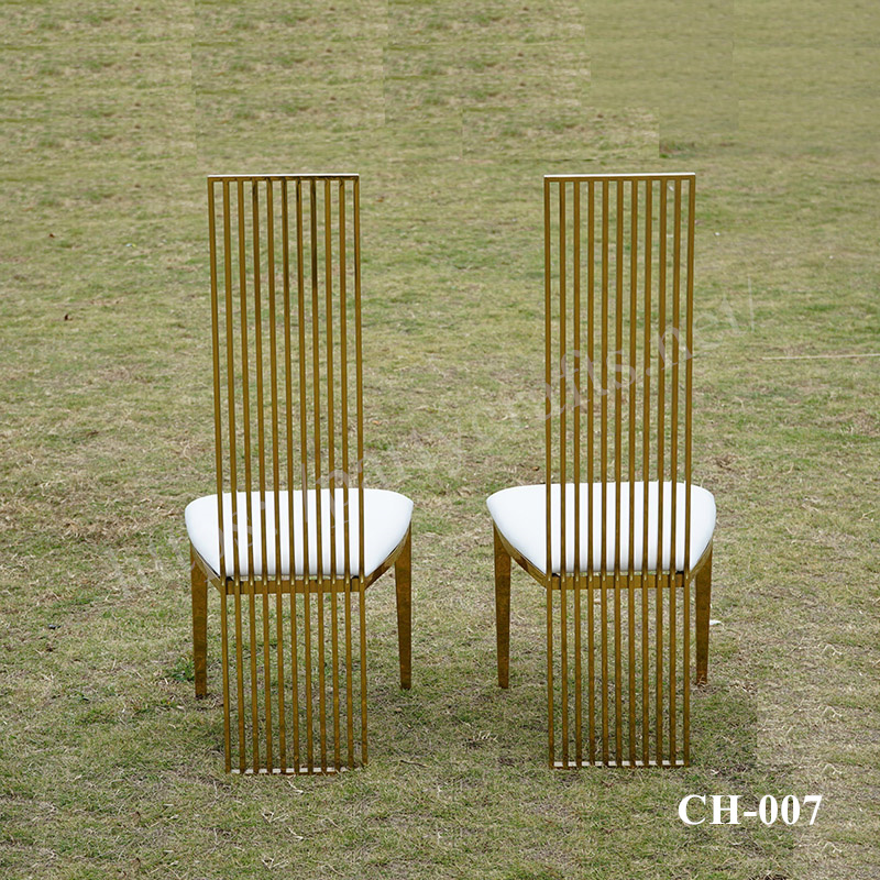 gold high back banquet chairs wedding chair stainless steel chair dining room chair bridal shower chair church meeting room chair events chair wedding party table decorate chairs (CH-007 gold)