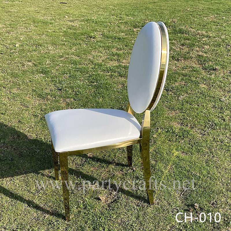 gold Oval  stainless steel wedding chair dinning chiar table chair set event  wedding party event hotel hall decoration (CH-010)