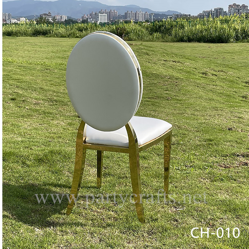 gold Oval  stainless steel wedding chair dinning chiar table chair set event  wedding party event hotel hall decoration (CH-010)