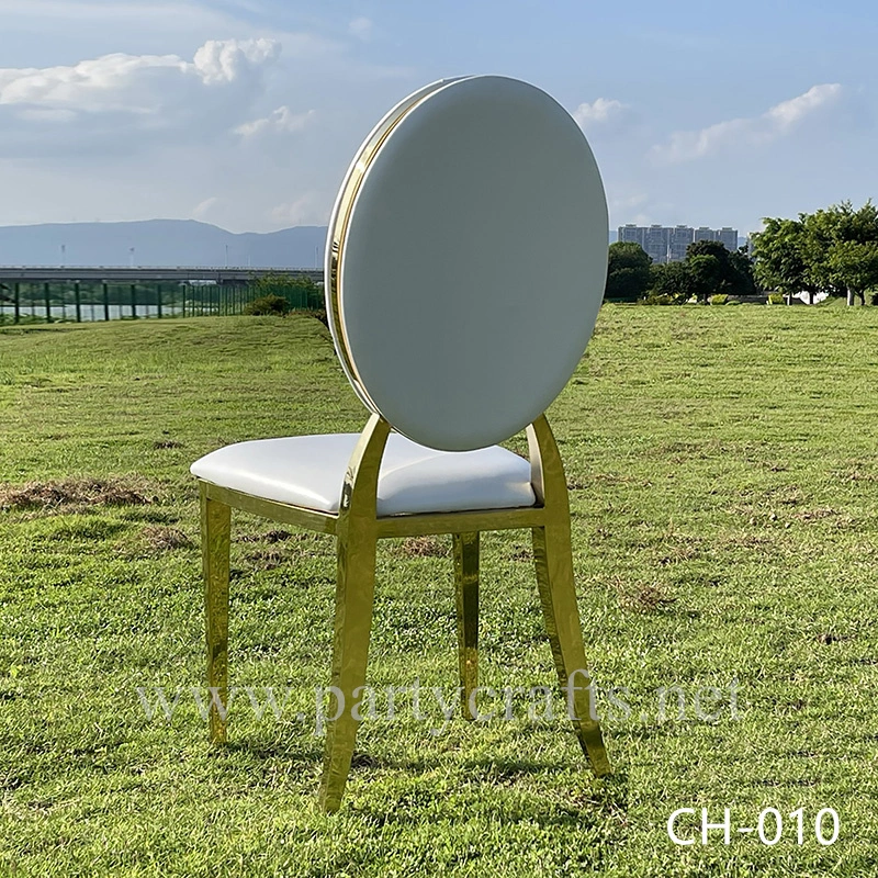 gold Oval  stainless steel wedding chair dinning chiar table chair set event  wedding party event hotel hall decoration (CH-010)