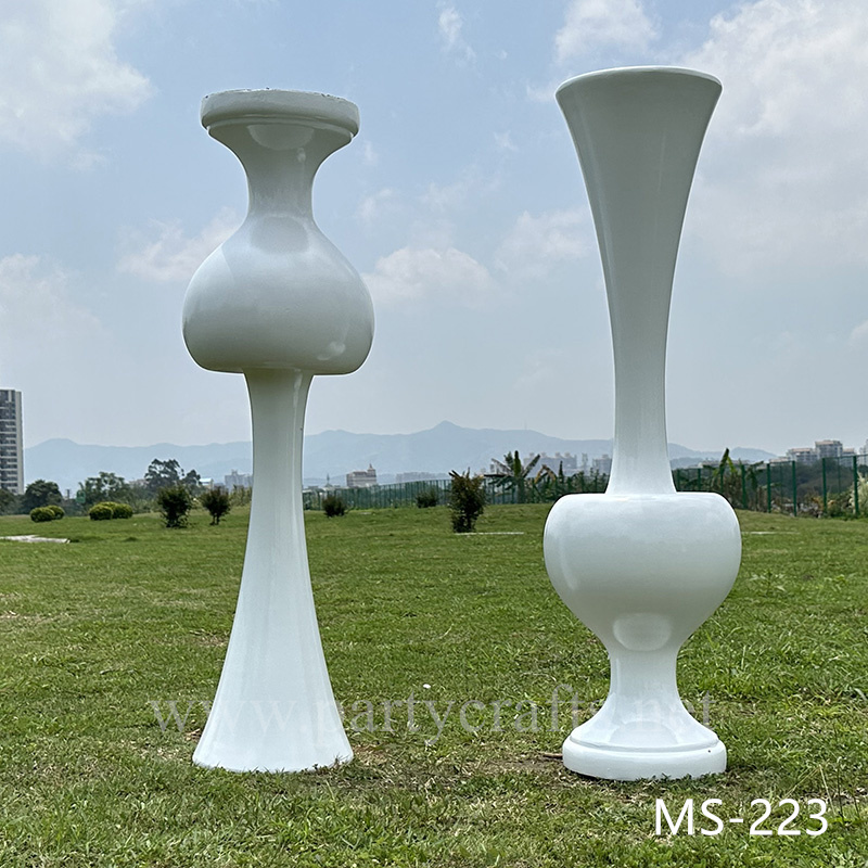 white fiber glass vase (MS-223)