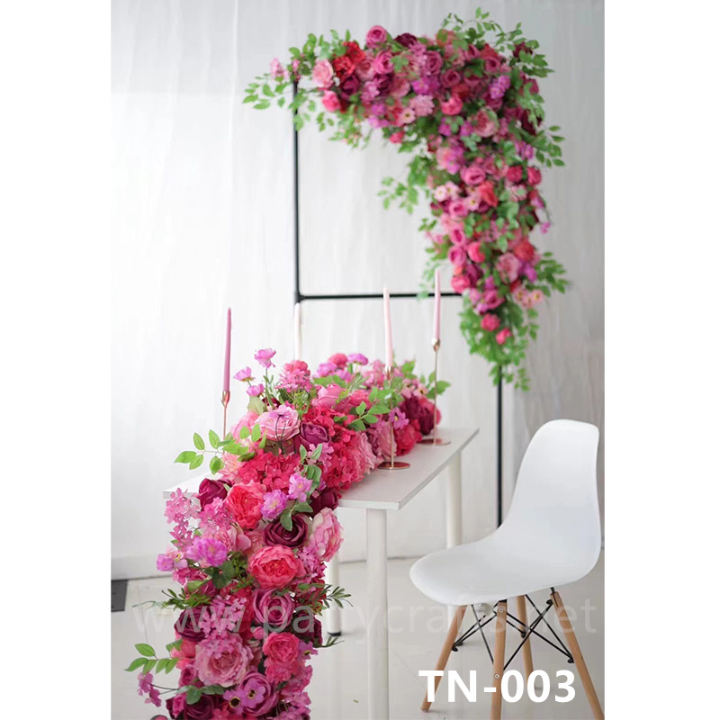 red & pink flower table runner (TN-003)