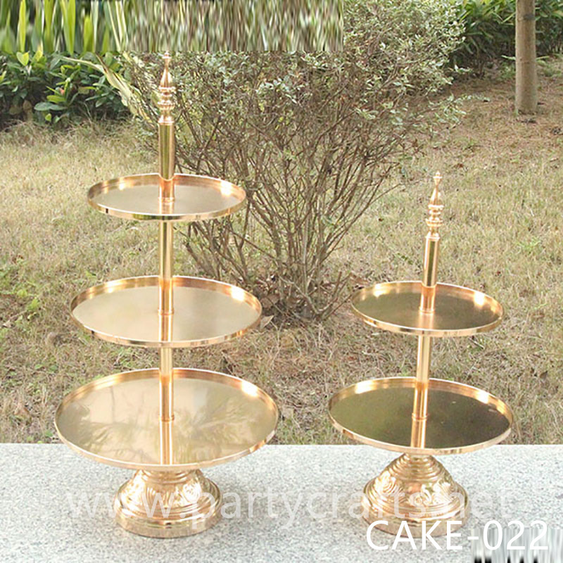 silver & gold & white metal cake candy stand table centerpiece wedding birthday party event bridal shower decoration (CAKE-022)