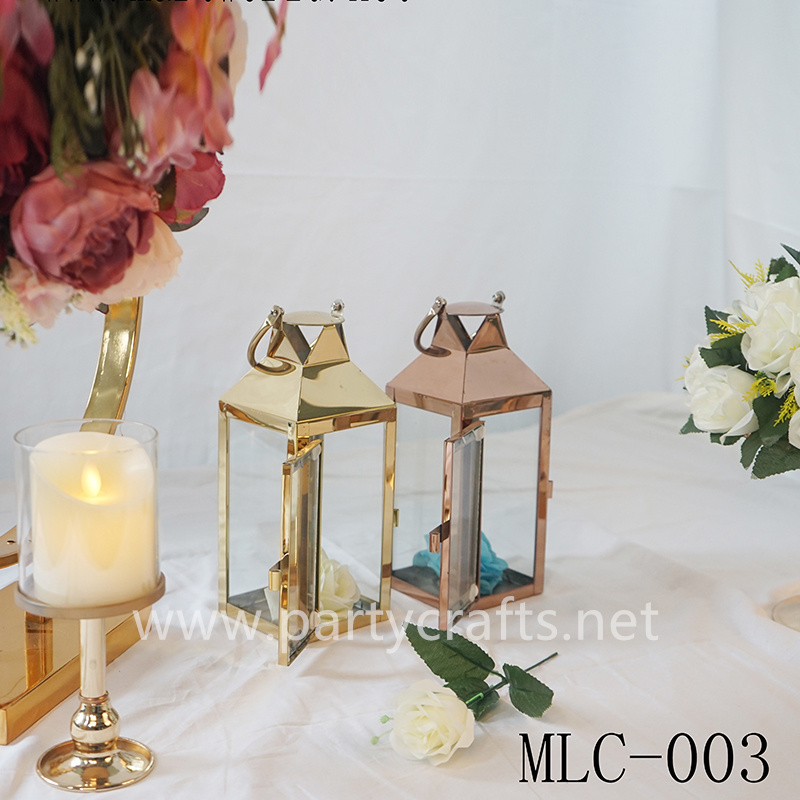 silver & gold  lartern candel holder table centerpiece wedding party event table decoration bridal shower decoration (MLC-003)