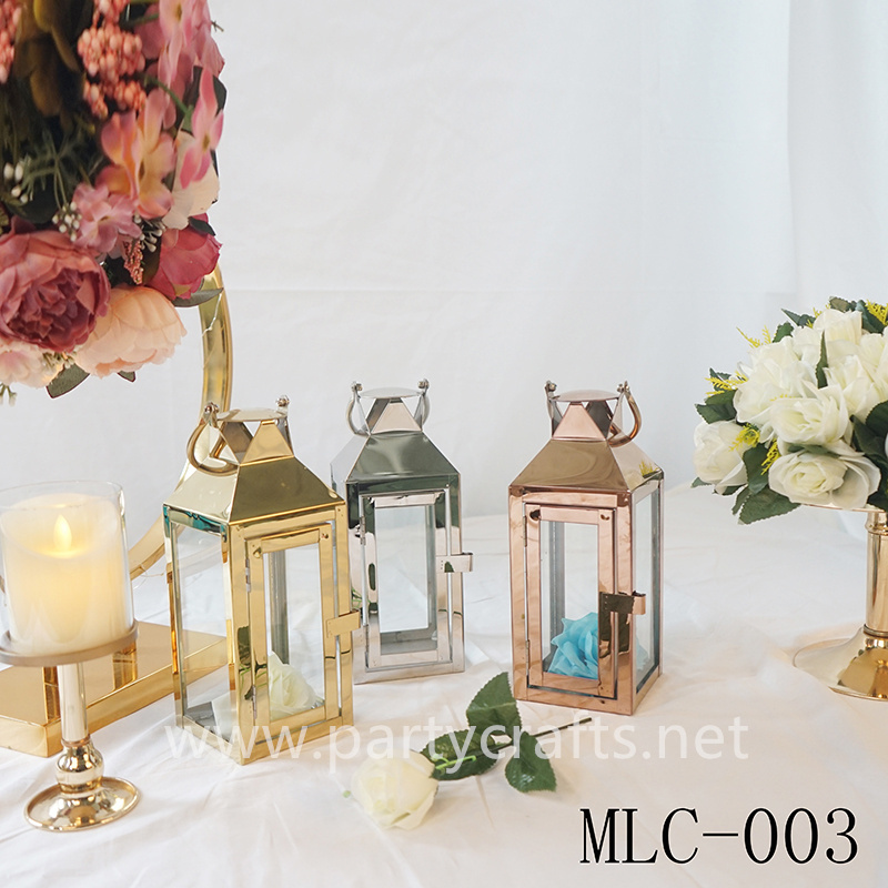 silver & gold  lartern candel holder table centerpiece wedding party event table decoration bridal shower decoration (MLC-003)
