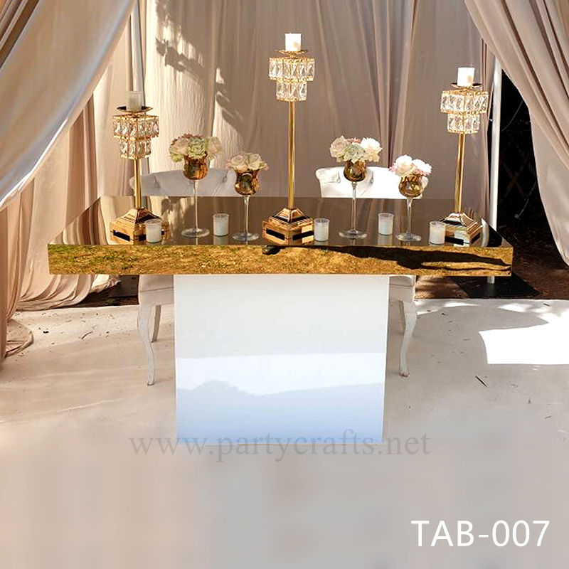 gold  dining table event table wedding cake table pedestal table for wedding bride and groom Wedding table for Couplebridal shower party events banquet table birthday cake table (TAB-007 gold)
