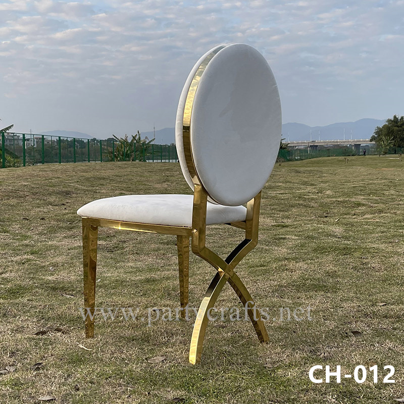x-o shape gold banquet chair wedding chair dining room chair event party decoration golden chair seat & backpack movable bridal shower (CH-012)