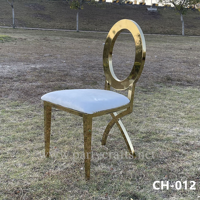 x-o shape gold banquet chair wedding chair dining room chair event party decoration golden chair seat & backpack movable bridal shower (CH-012)