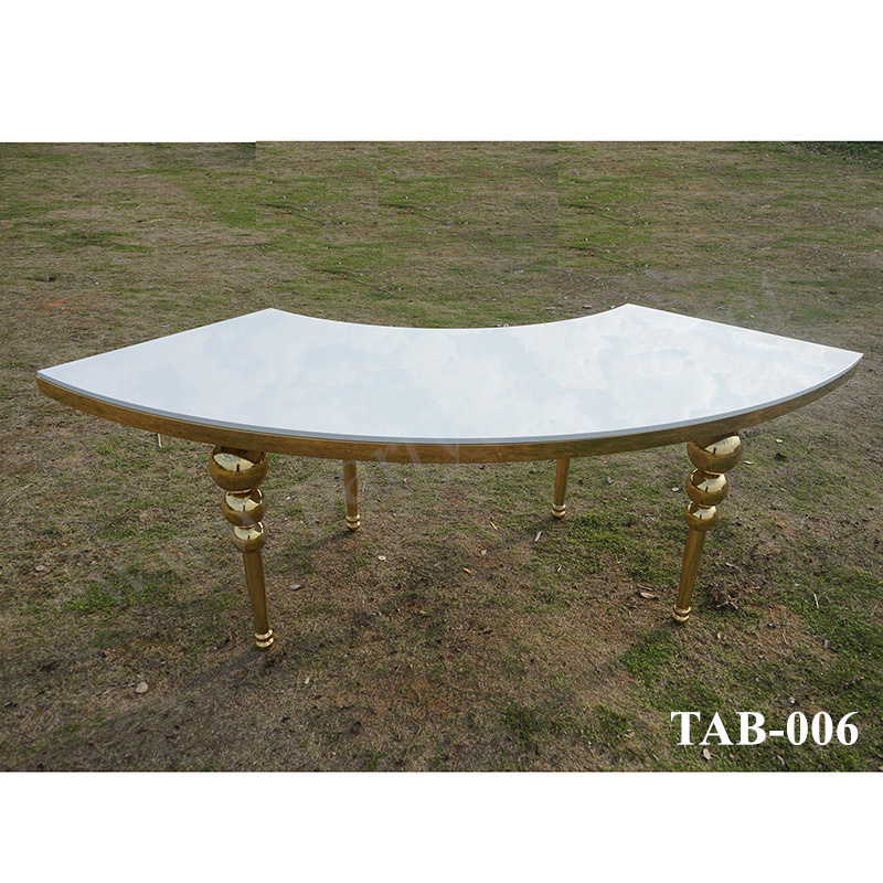 gold arc shape table dessert table cake table arrangement wedding party event ceremony decoration bridal shower table event (TAB-006)