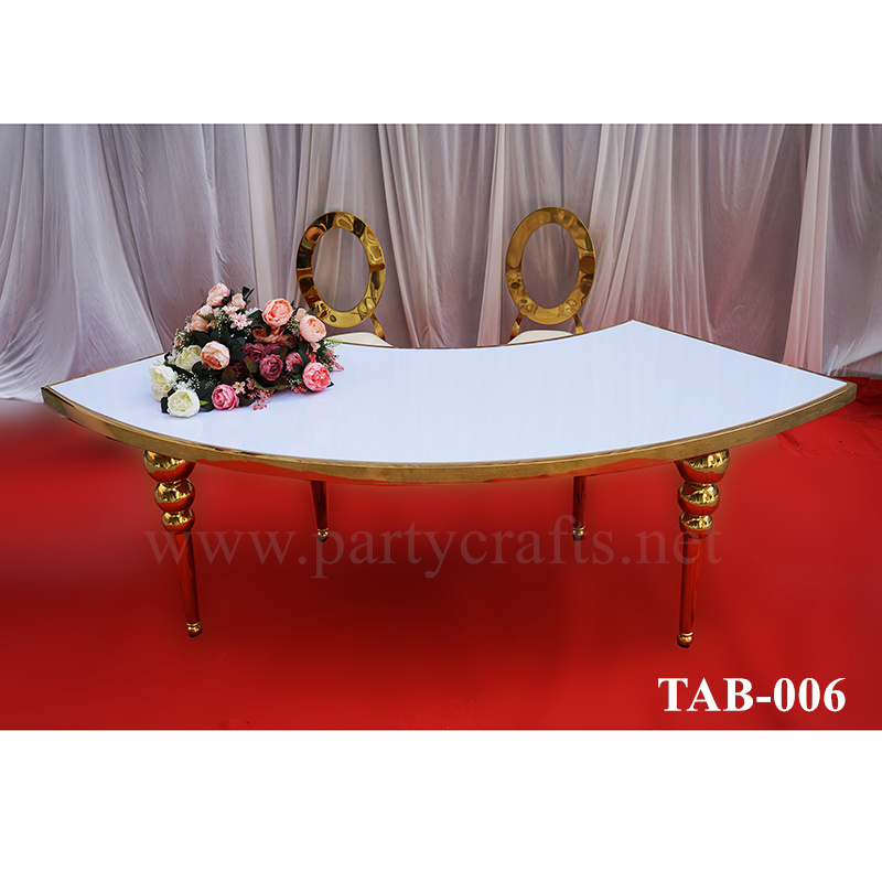 gold arc shape table dessert table cake table arrangement wedding party event ceremony decoration bridal shower table event (TAB-006)