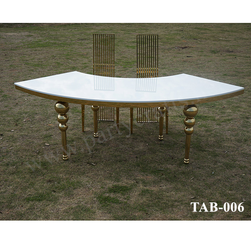 gold arc shape table dessert table cake table arrangement wedding party event ceremony decoration bridal shower table event (TAB-006)