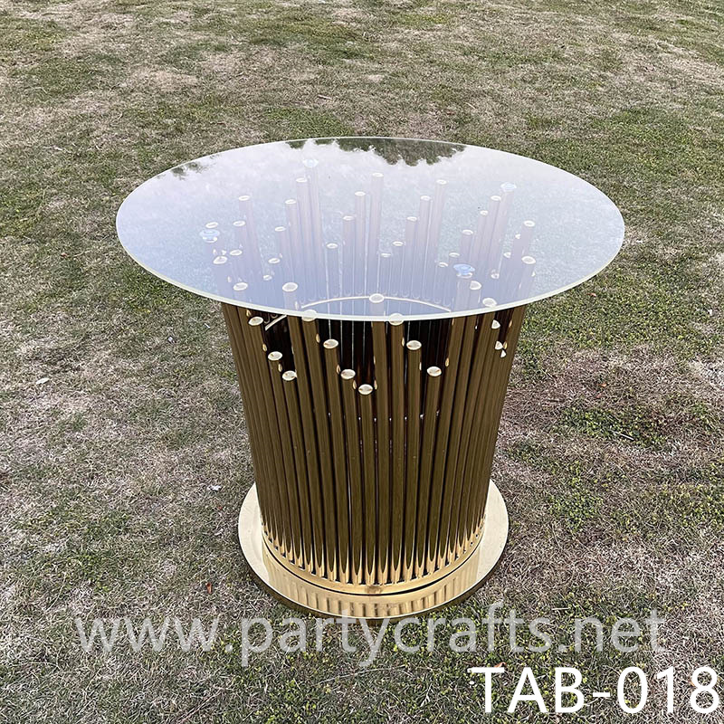 gold sunflower round table cake table dining table candy table cylinder pedestal flower stand wedding party event decoration