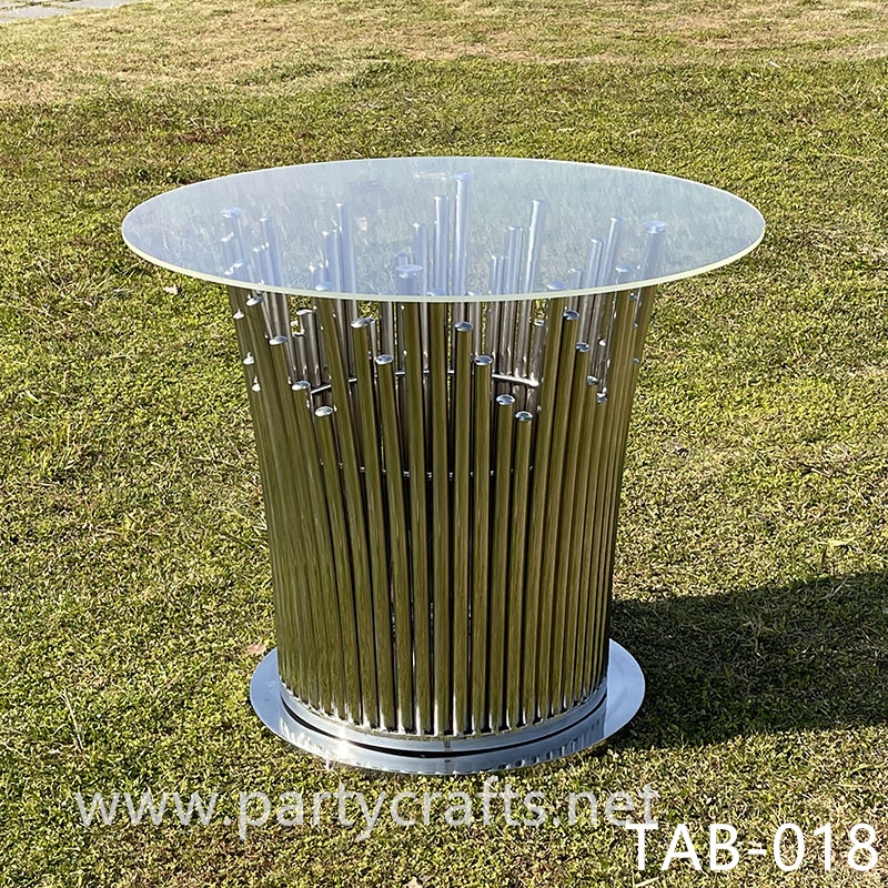 silver sunflower round table cake table dining table candy table cylinder pedestal flower stand wedding party event decoration