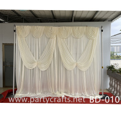 white fabric wedding stage backdrop garden layout